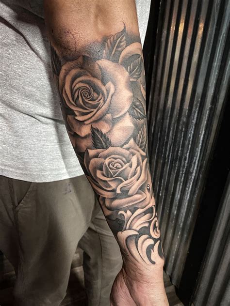 Black Rose Tattoo Half Sleeve