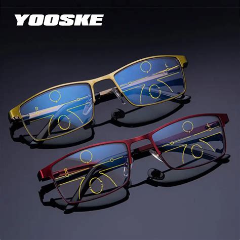 YOOSKE Anti Blue Light Reading Glasses Men Progressive Multifocal ...