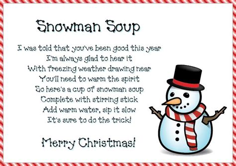 Snowman soup poem printable lables | Christmas | Pinterest | Snowman ...