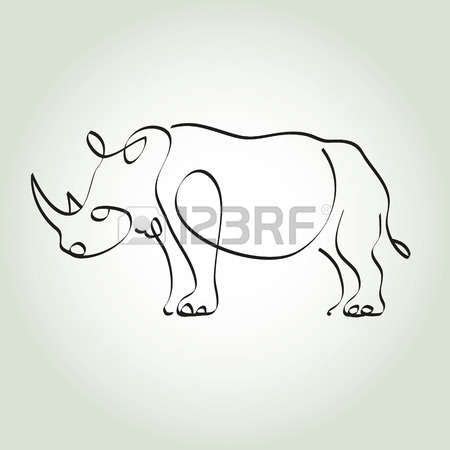 Rhino Outline Tattoo