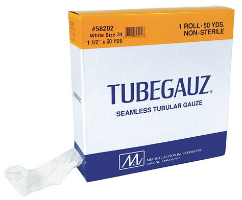 GRAINGER APPROVED Tubular Gauze, Bulk, Non-Sterile, Cotton/Gauze ...