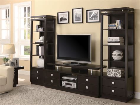 Wall Units Cappuccino Media Entertainment Center Set - Walmart.com ...