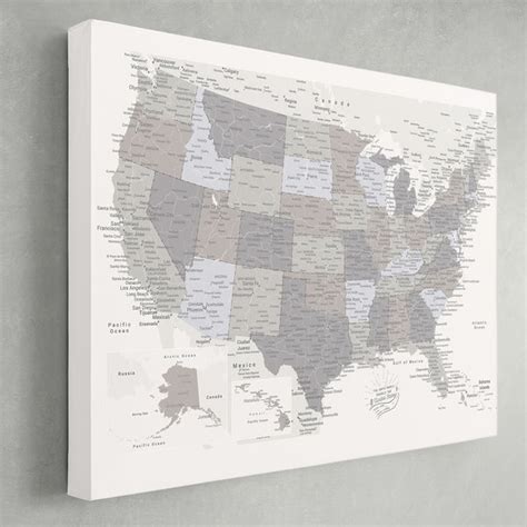 US Push Pin Map - White – Modern Map Art