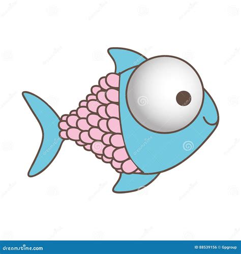 Happy fish cartoon icon stock illustration. Illustration of aquatic ...