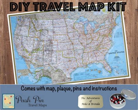 DIY Classic USA Push Pin Travel Map Kit with 100 Pins