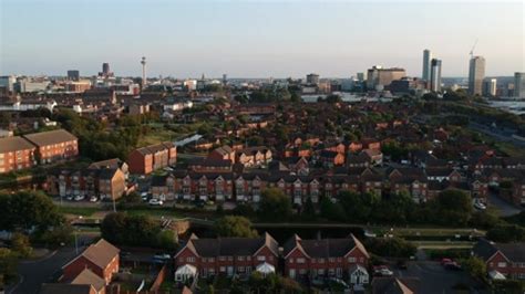 Drone footage of Vauxhall area situated in the heart of Liverpool ...