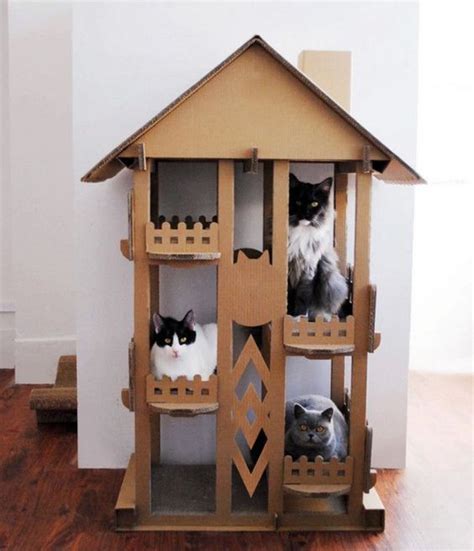 Pin by Lee on DIY (With images) | Cat house diy cardboard, Cat house ...