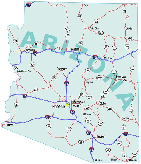 Detailed Map Of Arizona