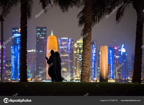 Doha Qatar October 2022 Qatari Night Walk Park Museum Islamic – Stock ...