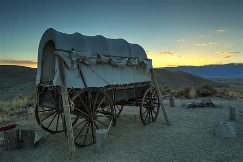 Wagon Train Sunset 4 Photograph by George Herbert | Pixels