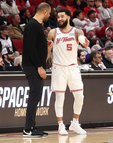 Houston Rockets head coach Ime Udoka talks with Houston Rockets guard ...