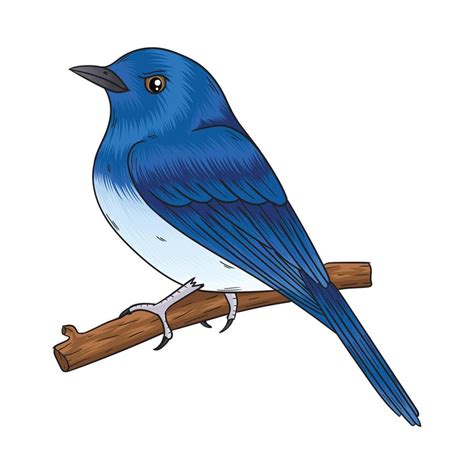 vector blue bird, a bird in a beautiful blue color 16667052 Vector Art ...