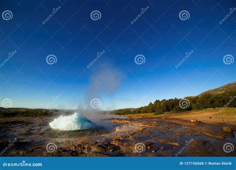 Strokkur Geysir Eruption, Iceland Stock Photo - Image of icelandic ...