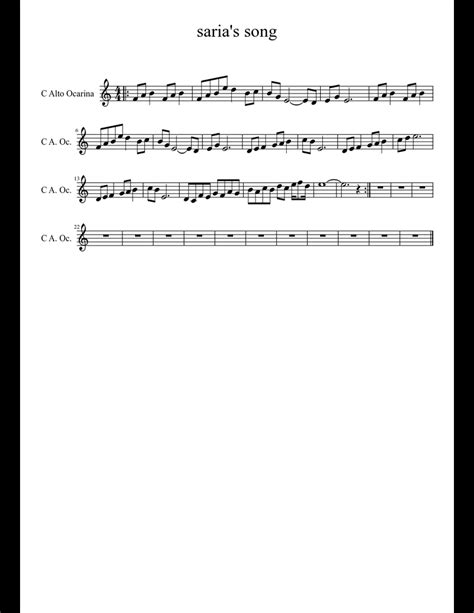 Saria's song sheet music download free in PDF or MIDI