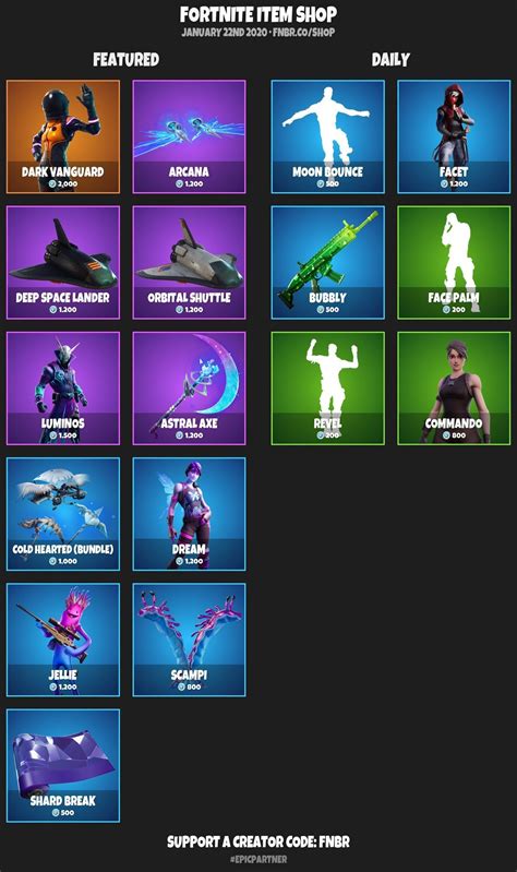 Fortnite Battle Royale : (January 22) Item Shop Today - DigiStatement