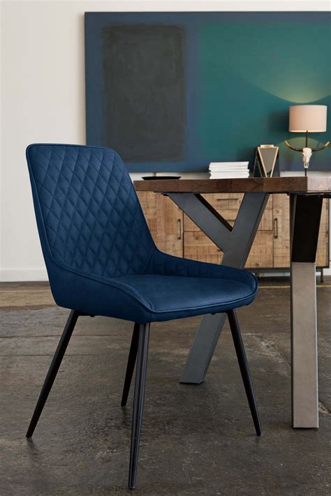 Blue Faux Leather Dining Chairs 5 Pictures - modernchairs