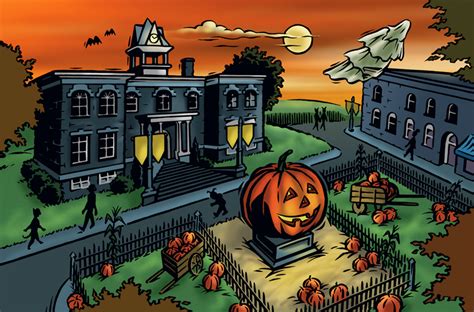 Halloweentown Illustration | Halloween desktop wallpaper, Halloween ...