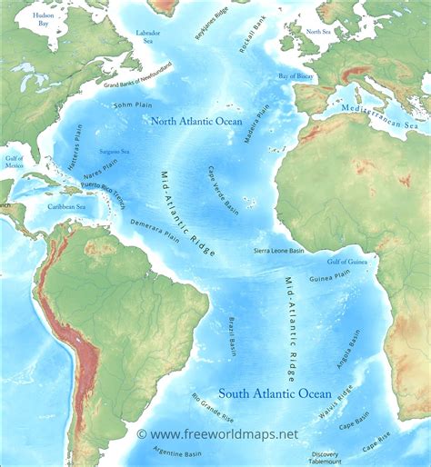 Atlantic Ocean Map | Map of Atlantic Ocean Area