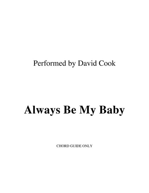 Always Be My Baby (arr. RWM) by Mariah Carey Sheet Music for Lead Sheet ...