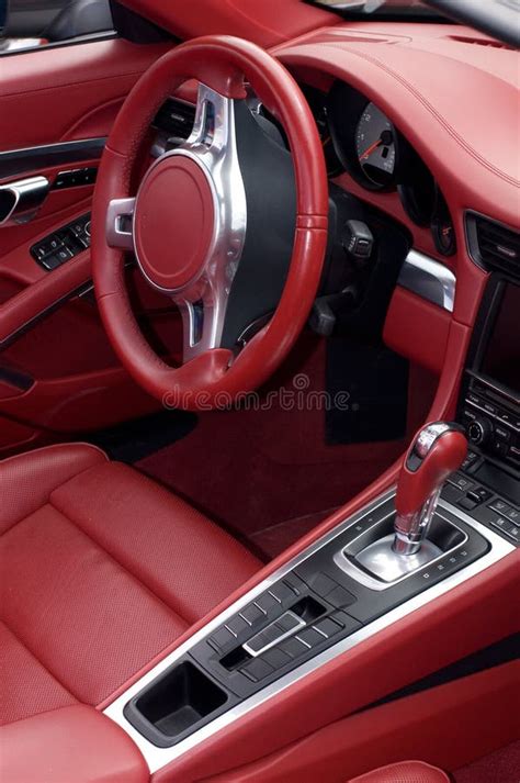 Sport Car Red Leather Interior Stock Image - Image of fast, vynil: 99157335