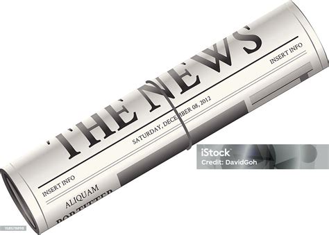 Newspaper Rolled Up Stock Illustration - Download Image Now - Newspaper ...