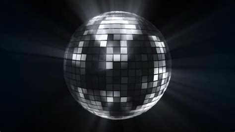 Silver Party Ball Rotating Shiny Disco Ball on Black Background Video ...