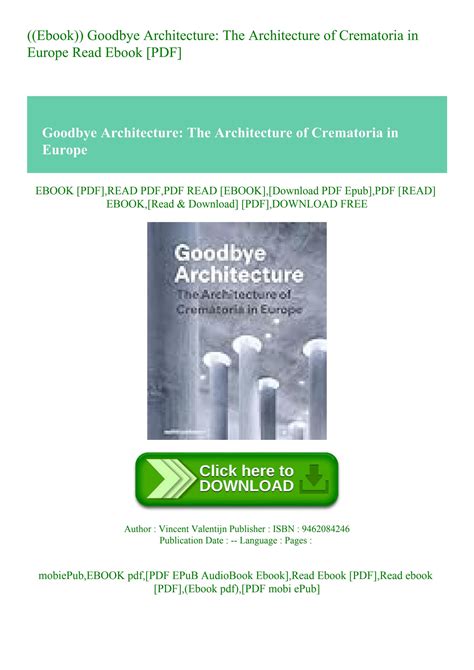 ((Ebook)) Goodbye Architecture The Architecture of Crematoria in Europe ...