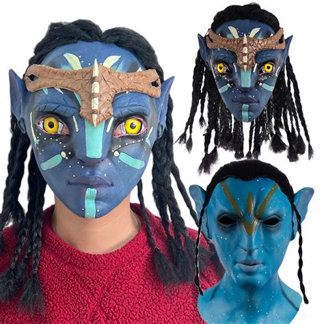 Movie Avatar 2 Cosplay Latex Mask Jake Sully Neytiri Luminous Helmet ...