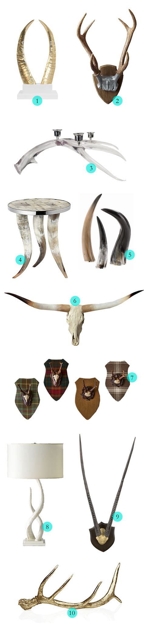 Tuesday Ten: Horns + Antlers | The Havenly Blog