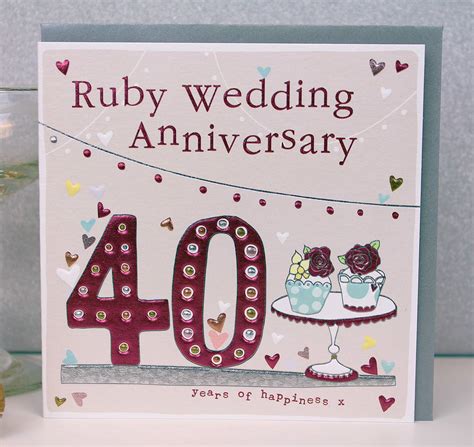 40th Anniversary Card By Molly Mae | notonthehighstreet.com