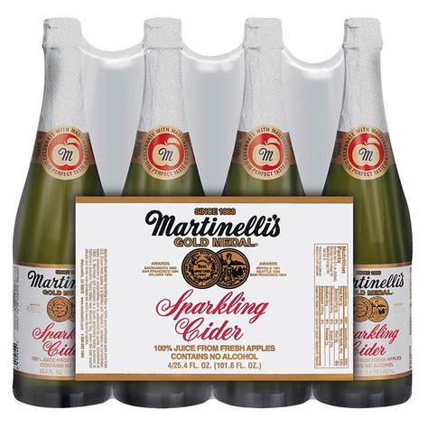 Martinelli Sparkling Apple Cider, 25.4 oz.Bottles, 4 pk. - BJs ...