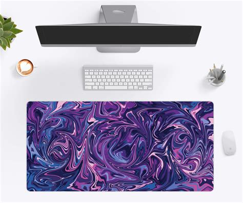 Purple Swirl Desk Mat, Desk Pad, Large Gaming Mousepad – Love Desk Mats