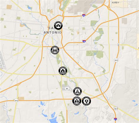 San Antonio Missions Map | Terminal Map