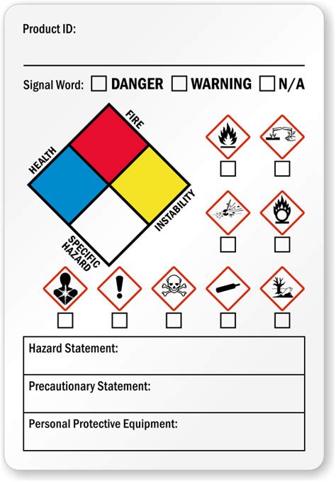 GHS Secondary Hazard & Precautionary Statement Label, SKU: LB-2916