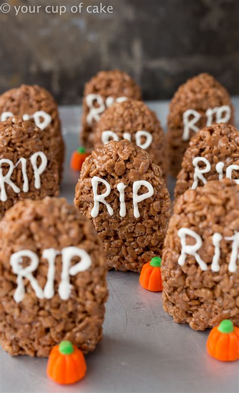 Tombstone Rice Krispie Treats for Halloween - Your Cup of Cake