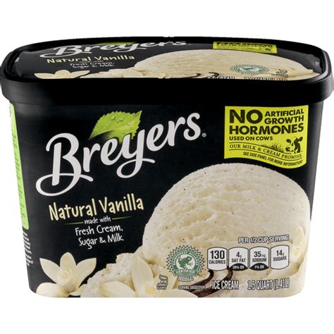 Breyers Ice Cream, Natural Vanilla 1.5 qt | Breyers | D'Agostino