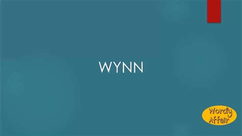 Wynn Meaning - YouTube