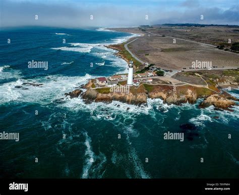 Aerial view of Pigeon Point Lighthouse in California Stock Photo - Alamy