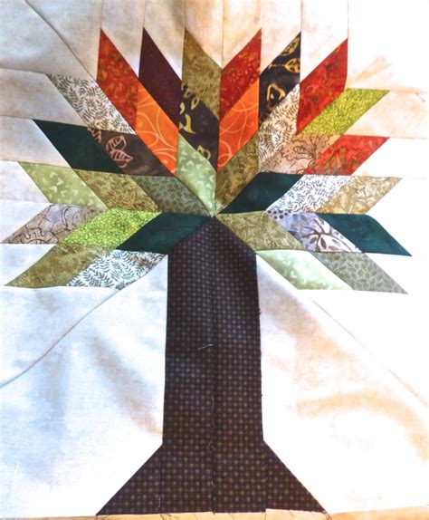 tree of life quilt block (45 degree leaves, cut 2" x 2.5"), roughly 18 ...