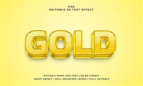 Premium PSD | Gold 3d editable psd text effect with background