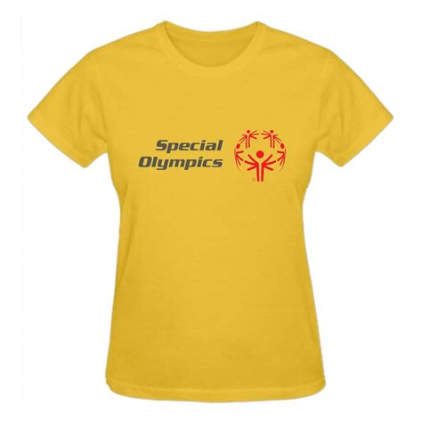 NIWAHO Custom Special Olympics logo T Shirt Cotton O neck Woman Yellow ...