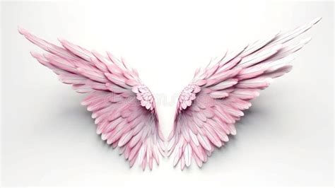 Pink Angel Wings on White Background Stock Illustration - Illustration ...