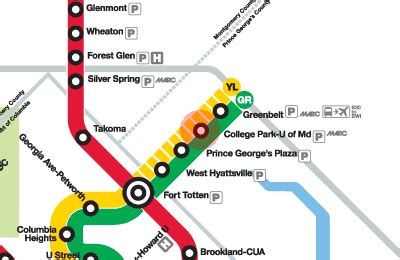 College Park-U of Md station map - Washington Metro