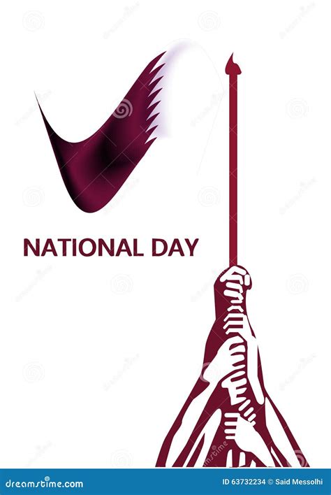 Flag Design Illustration Vector , Qatar National Day Logo Stock Vector ...