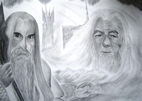 Saruman vs. Gandalf by DiscoveringArtWorld on DeviantArt