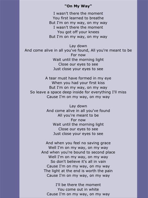 Boyce Avenue lyrics to On My Way one of my favorite songs (: | My way ...