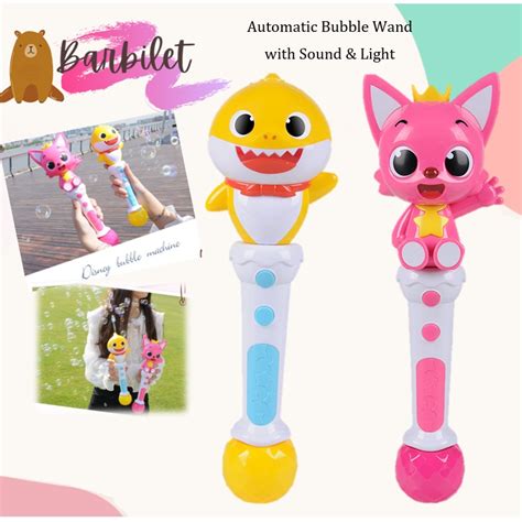 Shark Bubble Gun Bubble /PinkFong Automatic Bubble Wand with lights and ...