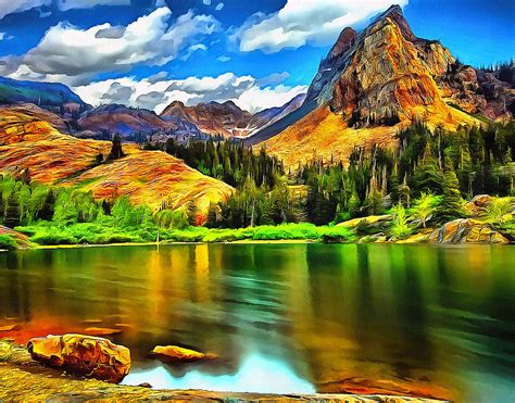 30 Lovely Mountain Landscape Painting - Home, Decoration, Style and Art ...