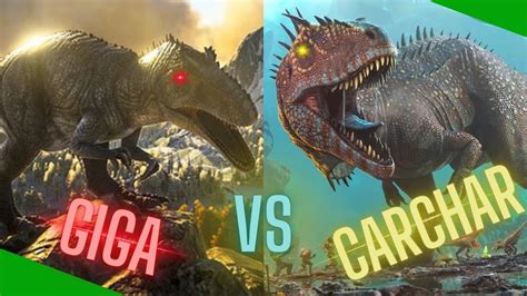 Carcharodontosaurus vs Giganotosaurus | Who is the king of Ark? - YouTube