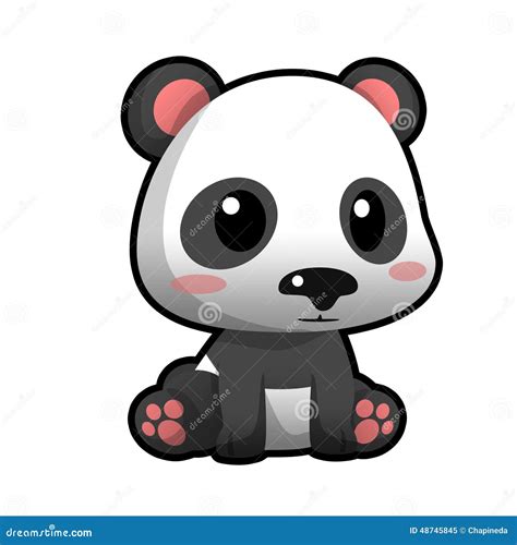 Cute cartoon panda stock image. Illustration of cuddly - 48745845